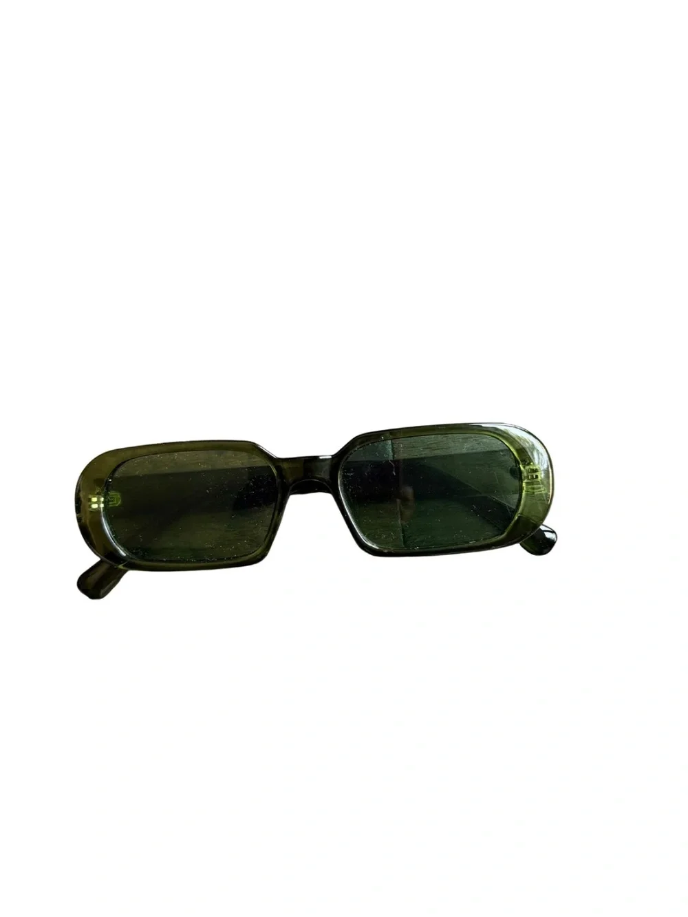 Rectangular Green Tinted Sunglasses